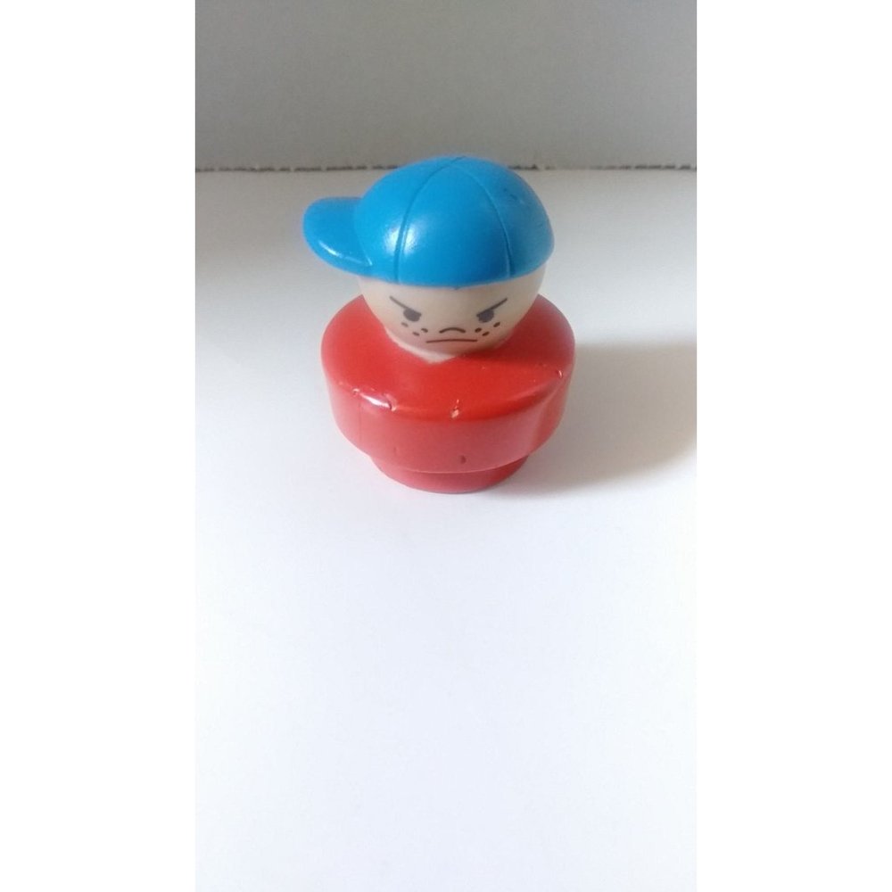 Vintage Fisher Price Chunky Little People Anger Boy